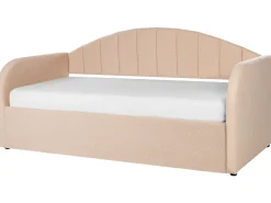 Clearance Łóżko wysuwane Boucle EYBURIE 90 x 200 cm Brzoskwiniowy Łóżka Wysuwane I Dzienne|Wszystkie Łóżka