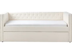 Online Łóżko wysuwane Boucle GASSIN 90 x 200 cm Złamana biel Dzieci Łóżka Wysuwane I Dzienne|Wszystkie Meble I Akcesoria Dziecięce