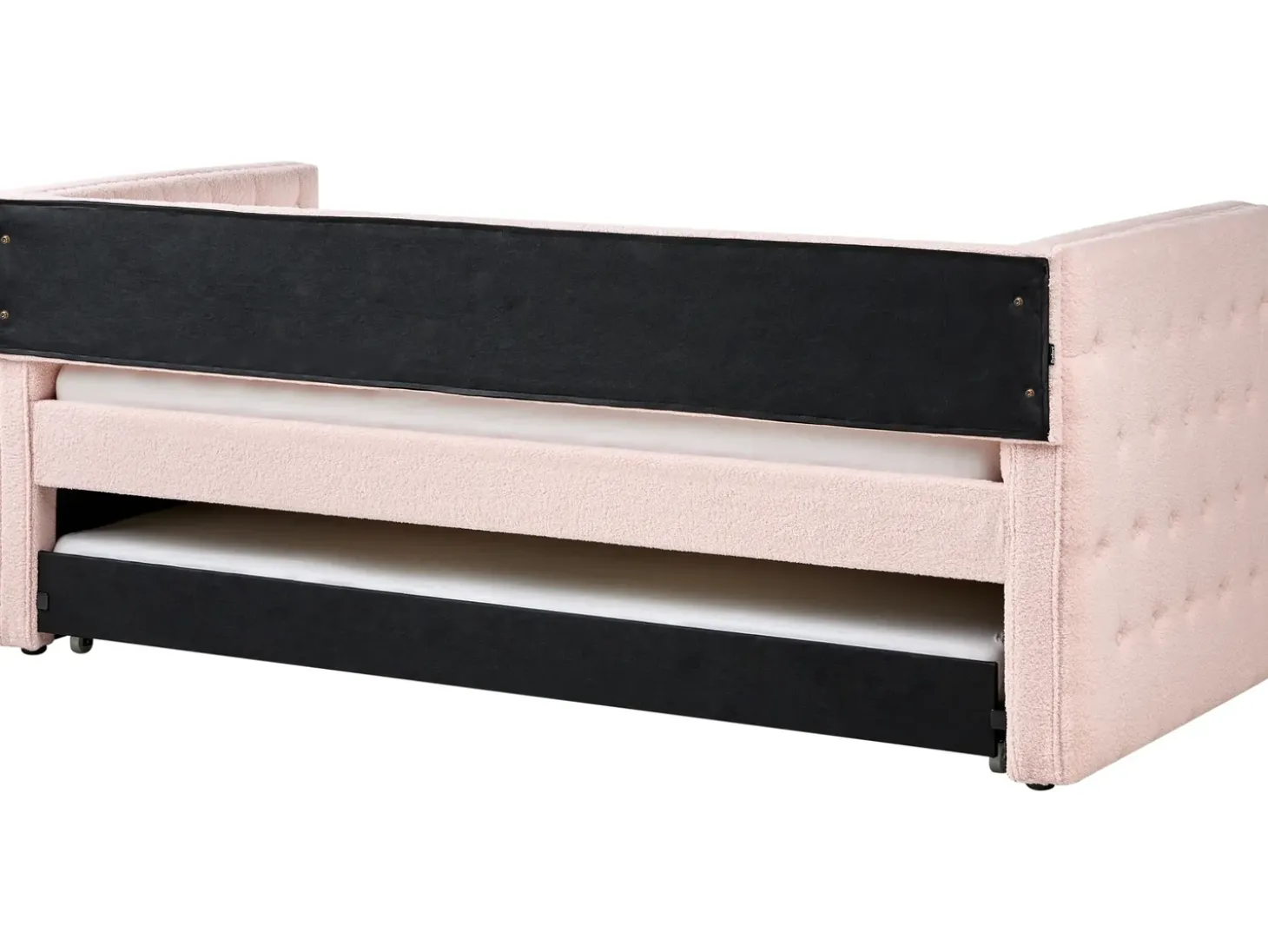 Online Łóżko wysuwane Boucle GASSIN 90 x 200 cm Pastelowy róż Dzieci Łóżka Wysuwane I Dzienne|Wszystkie Meble I Akcesoria Dziecięce