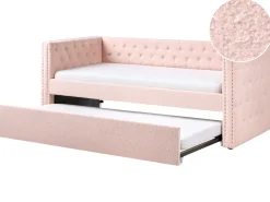 Online Łóżko wysuwane Boucle GASSIN 90 x 200 cm Pastelowy róż Dzieci Łóżka Wysuwane I Dzienne|Wszystkie Meble I Akcesoria Dziecięce