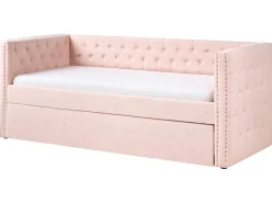 Online Łóżko wysuwane Boucle GASSIN 90 x 200 cm Pastelowy róż Dzieci Łóżka Wysuwane I Dzienne|Wszystkie Meble I Akcesoria Dziecięce