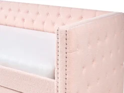 Online Łóżko wysuwane Boucle GASSIN 90 x 200 cm Pastelowy róż Dzieci Łóżka Wysuwane I Dzienne|Wszystkie Meble I Akcesoria Dziecięce