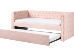 Online Łóżko wysuwane Boucle GASSIN 90 x 200 cm Pastelowy róż Dzieci Łóżka Wysuwane I Dzienne|Wszystkie Meble I Akcesoria Dziecięce