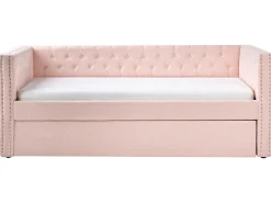 Online Łóżko wysuwane Boucle GASSIN 90 x 200 cm Pastelowy róż Dzieci Łóżka Wysuwane I Dzienne|Wszystkie Meble I Akcesoria Dziecięce