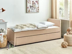Online Łóżko wysuwane Boucle MARMANDE 80 x 200 cm Brzoskwiniowy Łóżka Wysuwane I Dzienne|Wszystkie Łóżka