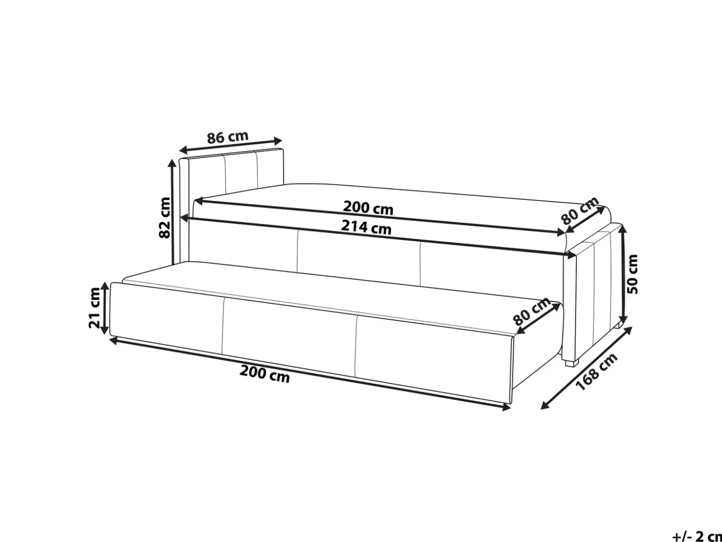 Online Łóżko wysuwane Boucle MARMANDE 80 x 200 cm Brzoskwiniowy Łóżka Wysuwane I Dzienne|Wszystkie Łóżka