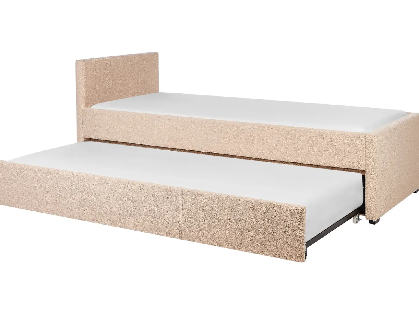 Online Łóżko wysuwane Boucle MARMANDE 80 x 200 cm Brzoskwiniowy Łóżka Wysuwane I Dzienne|Wszystkie Łóżka