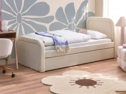 Clearance Łóżko wysuwane Boucle RAYSSAC 90 x 200 cm Jasno Dzieci Łóżka Wysuwane I Dzienne|Wszystkie Meble I Akcesoria Dziecięce