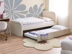 Clearance Łóżko wysuwane Boucle RAYSSAC 90 x 200 cm Jasno Dzieci Łóżka Wysuwane I Dzienne|Wszystkie Meble I Akcesoria Dziecięce
