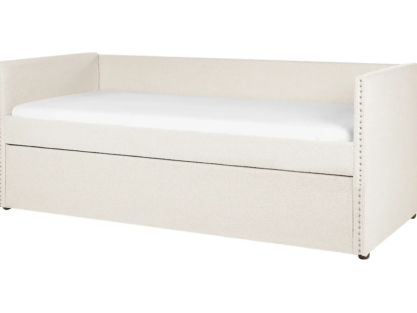 Sale Łóżko wysuwane Boucle TROYES 90 x 200 cm Jasno Łóżka Wysuwane I Dzienne|Wszystkie Łóżka