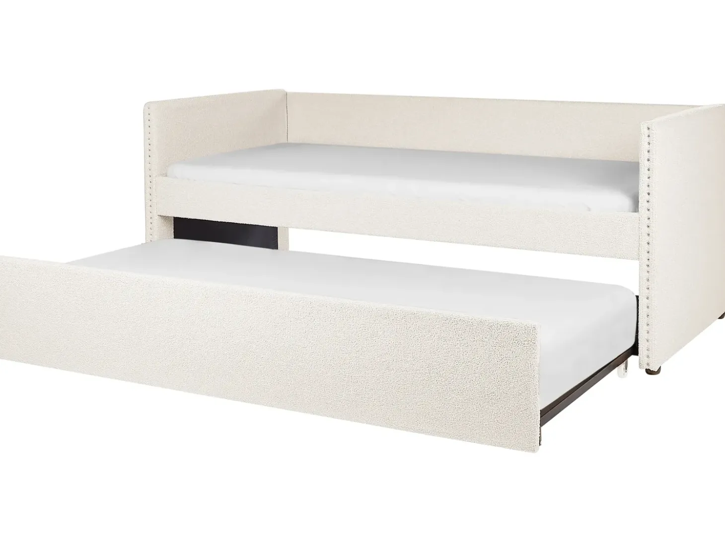 Sale Łóżko wysuwane Boucle TROYES 90 x 200 cm Jasno Łóżka Wysuwane I Dzienne|Wszystkie Łóżka