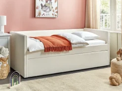 Sale Łóżko wysuwane Boucle TROYES 90 x 200 cm Jasno Łóżka Wysuwane I Dzienne|Wszystkie Łóżka