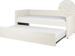 Sale Łóżko wysuwane Boucle TROYES 90 x 200 cm Jasno Łóżka Wysuwane I Dzienne|Wszystkie Łóżka
