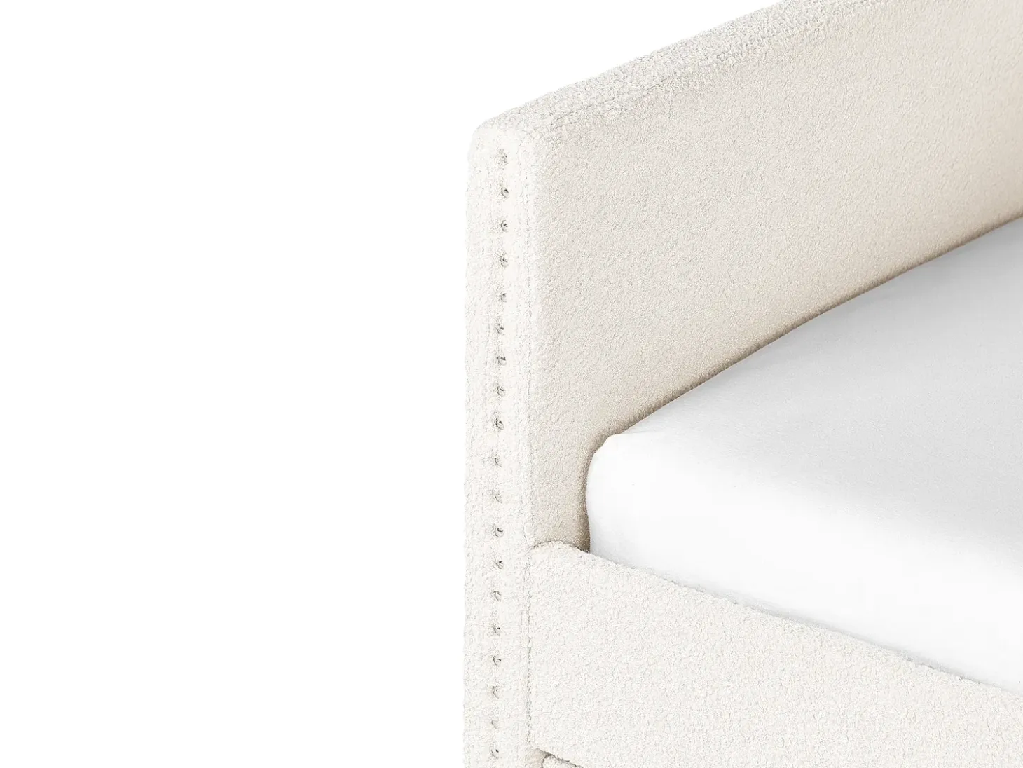 Sale Łóżko wysuwane Boucle TROYES 90 x 200 cm Jasno Łóżka Wysuwane I Dzienne|Wszystkie Łóżka