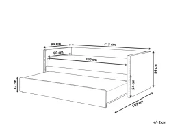 Discount Łóżko wysuwane Boucle TROYES 90 x 200 cm Brzoskwiniowy Łóżka Wysuwane I Dzienne|Wszystkie Łóżka