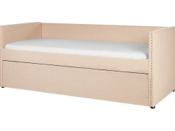 Discount Łóżko wysuwane Boucle TROYES 90 x 200 cm Brzoskwiniowy Łóżka Wysuwane I Dzienne|Wszystkie Łóżka