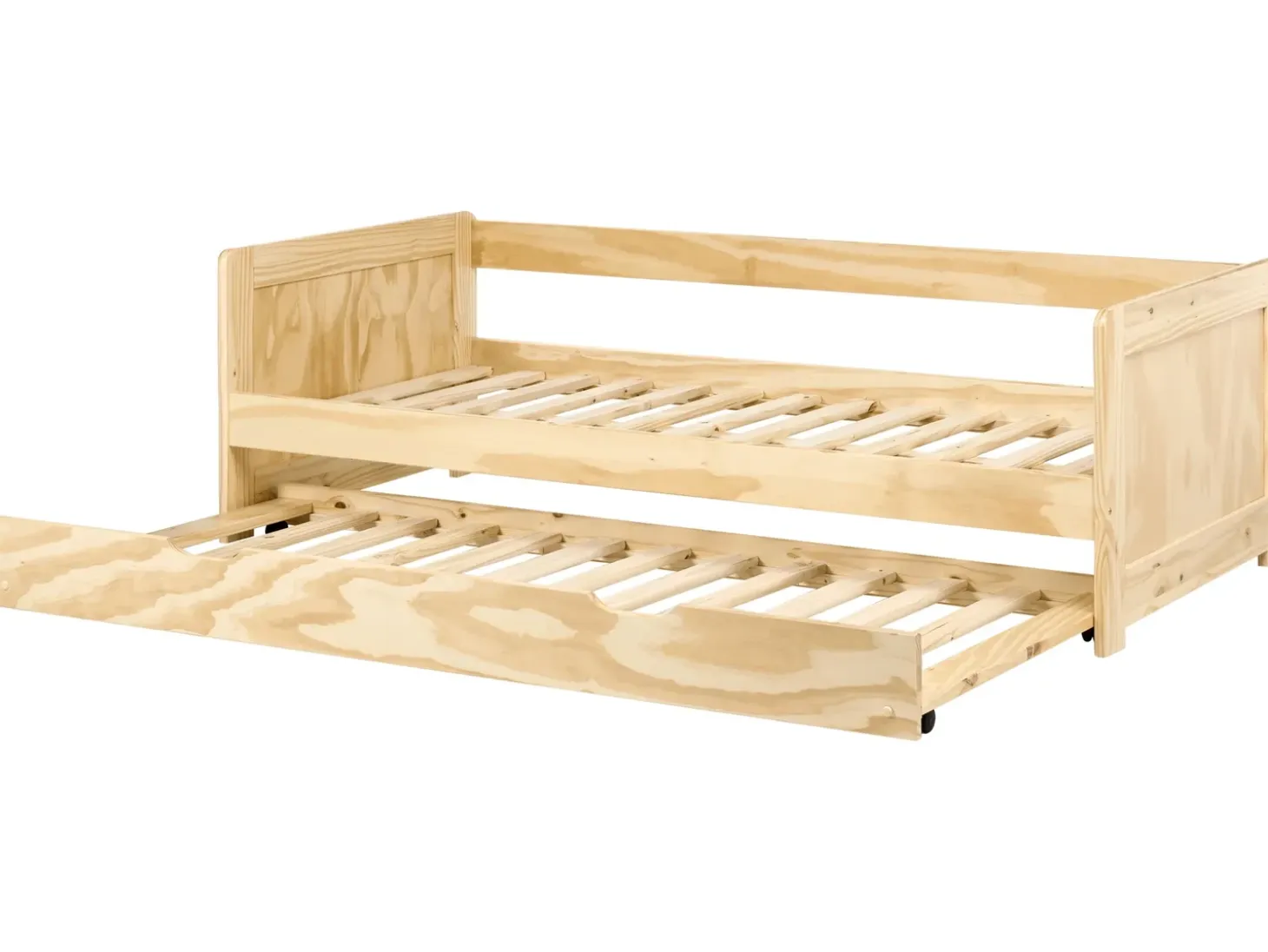 Online Łóżko wysuwane Drewno sosnowe GRAVELINES 90 x 200 cm Jasno Dzieci Łóżka Wysuwane I Dzienne|Łóżka Drewniane