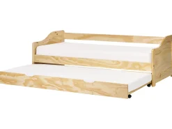 Online Łóżko wysuwane Drewno sosnowe LUNERAY 90 x 200 cm Jasno Dzieci Łóżka Wysuwane I Dzienne|Łóżka Drewniane