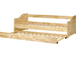 Online Łóżko wysuwane Drewno sosnowe LUNERAY 90 x 200 cm Jasno Dzieci Łóżka Wysuwane I Dzienne|Łóżka Drewniane