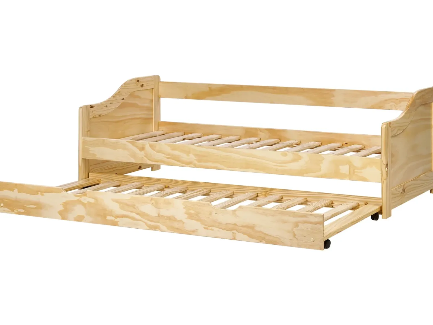 Online Łóżko wysuwane Drewno sosnowe LUNERAY 90 x 200 cm Jasno Dzieci Łóżka Wysuwane I Dzienne|Łóżka Drewniane