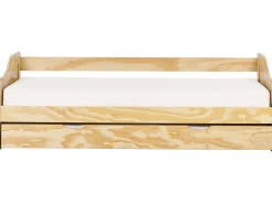 Online Łóżko wysuwane Drewno sosnowe LUNERAY 90 x 200 cm Jasno Dzieci Łóżka Wysuwane I Dzienne|Łóżka Drewniane