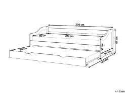 Online Łóżko wysuwane Drewno sosnowe LUNERAY 90 x 200 cm Jasno Dzieci Łóżka Wysuwane I Dzienne|Łóżka Drewniane