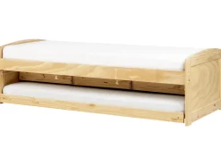 Best Łóżko wysuwane Drewno sosnowe PETIVILLE 90 x 200 cm Jasno Dzieci Łóżka Wysuwane I Dzienne|Łóżka Drewniane