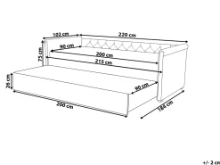 Best Łóżko wysuwane LIBOURNE 90 x 200 cm Ciemno Łóżka Wysuwane I Dzienne|Wszystkie Łóżka
