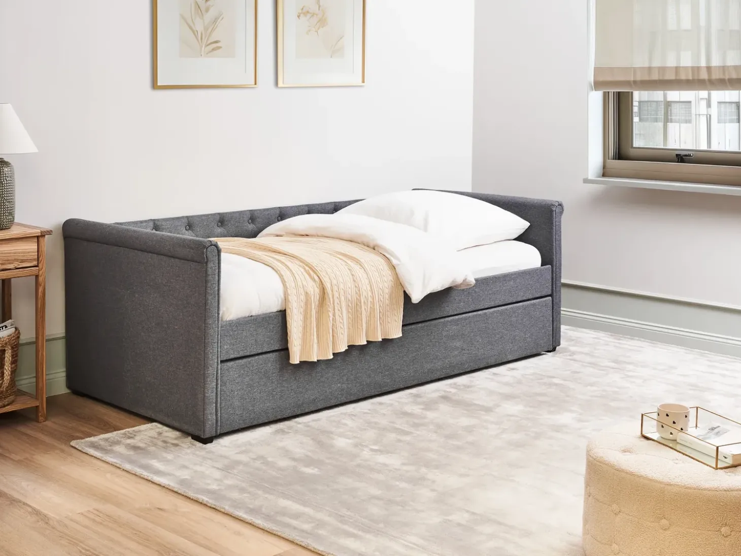 Best Łóżko wysuwane LIBOURNE 90 x 200 cm Ciemno Łóżka Wysuwane I Dzienne|Wszystkie Łóżka