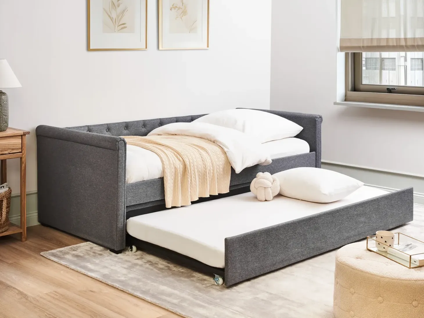Best Łóżko wysuwane LIBOURNE 90 x 200 cm Ciemno Łóżka Wysuwane I Dzienne|Wszystkie Łóżka
