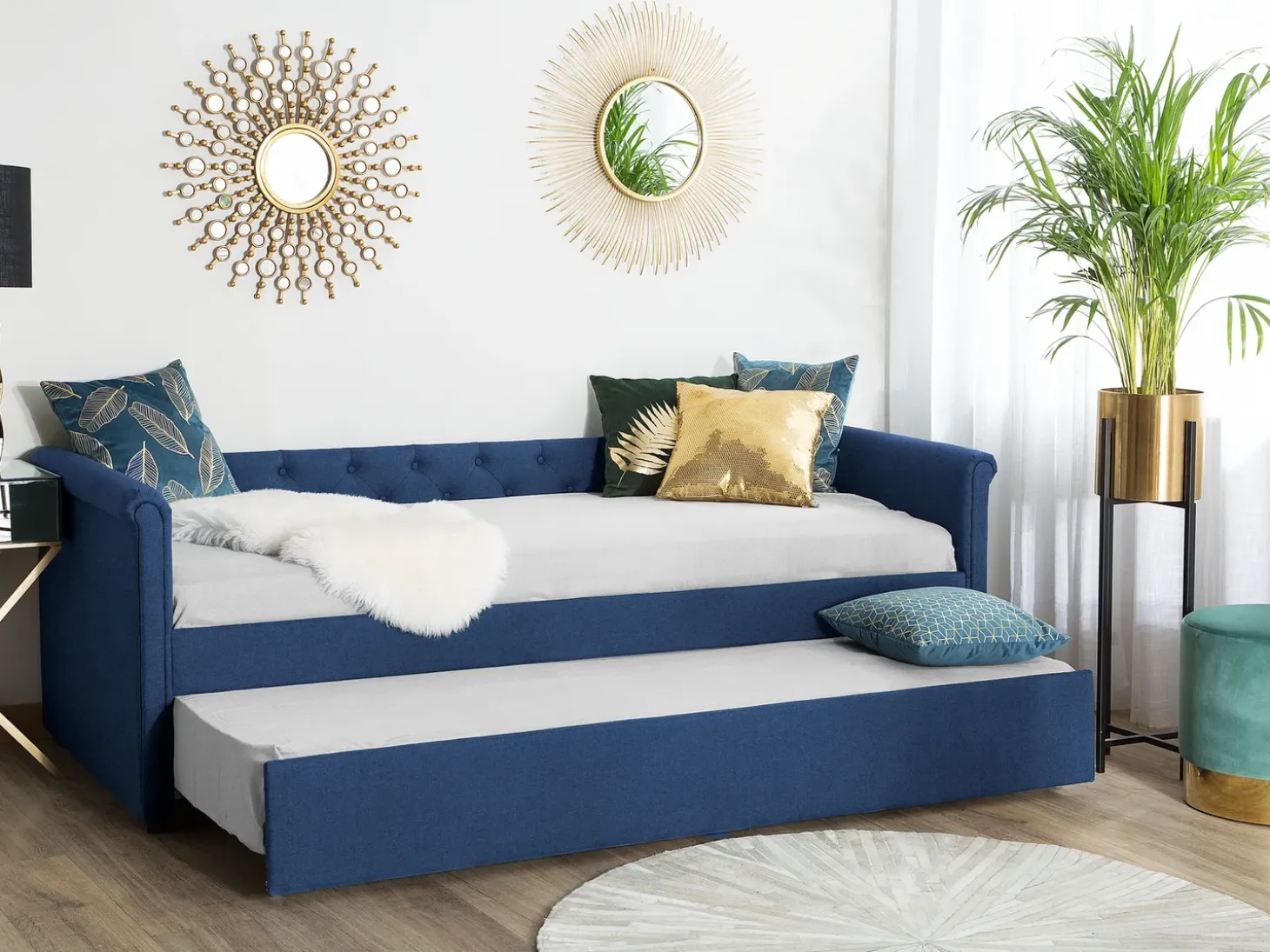 Discount Łóżko wysuwane LIBOURNE 80 x 200 cm Granatowy Łóżka Wysuwane I Dzienne|Wszystkie Łóżka