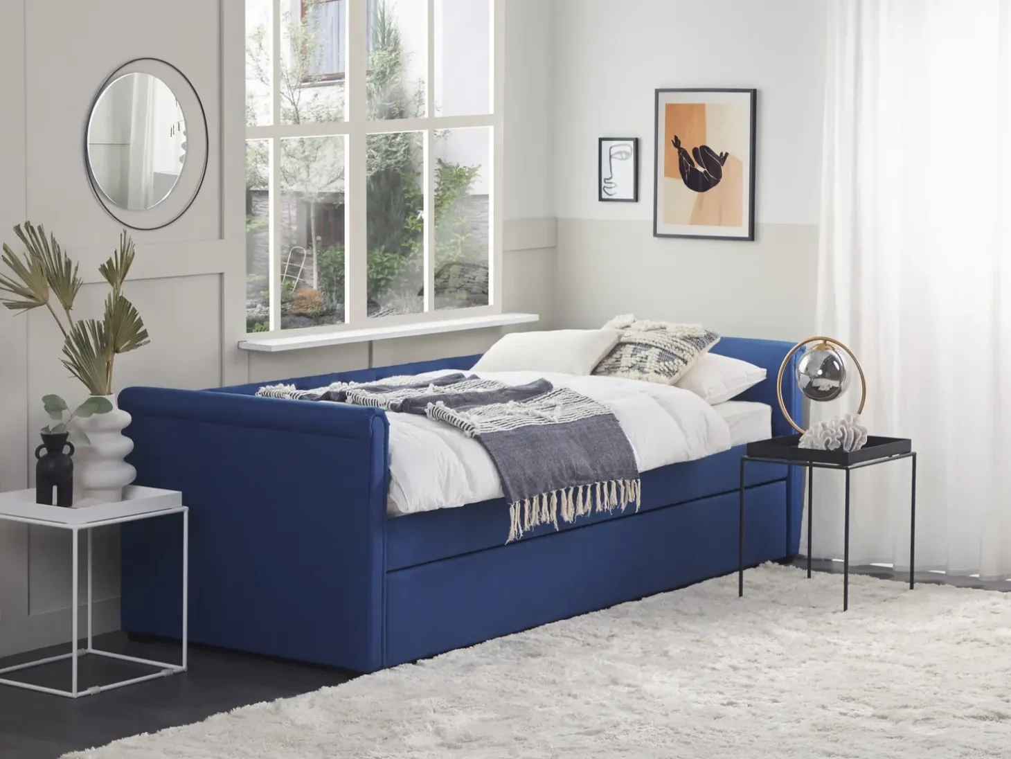 Discount Łóżko wysuwane LIBOURNE 80 x 200 cm Granatowy Łóżka Wysuwane I Dzienne|Wszystkie Łóżka