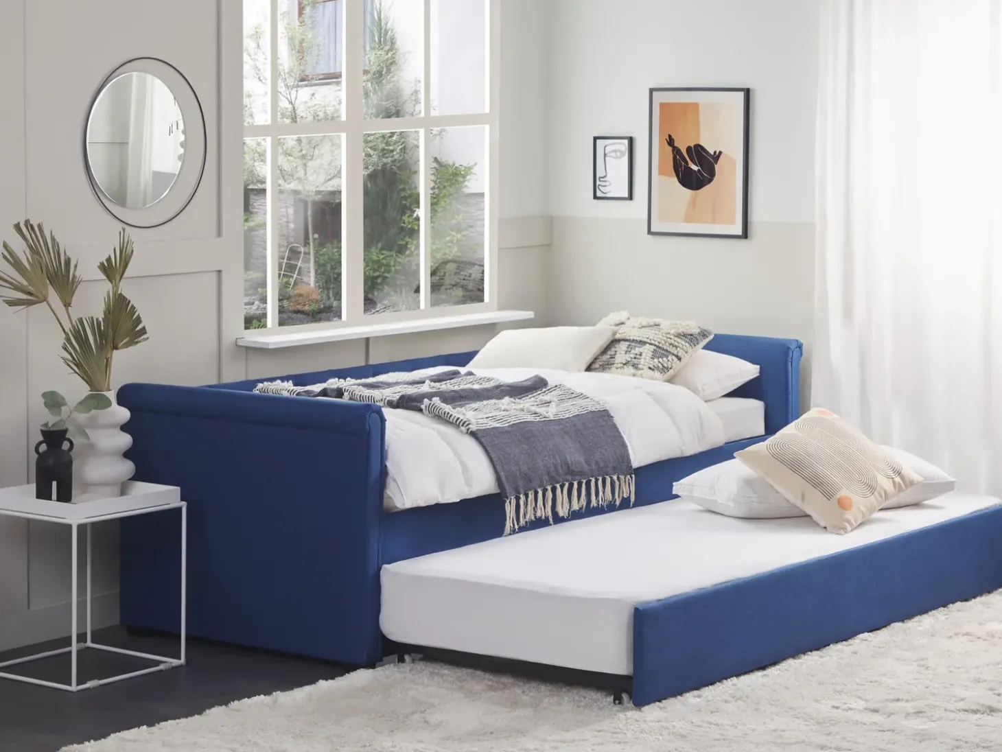 Discount Łóżko wysuwane LIBOURNE 80 x 200 cm Granatowy Łóżka Wysuwane I Dzienne|Wszystkie Łóżka