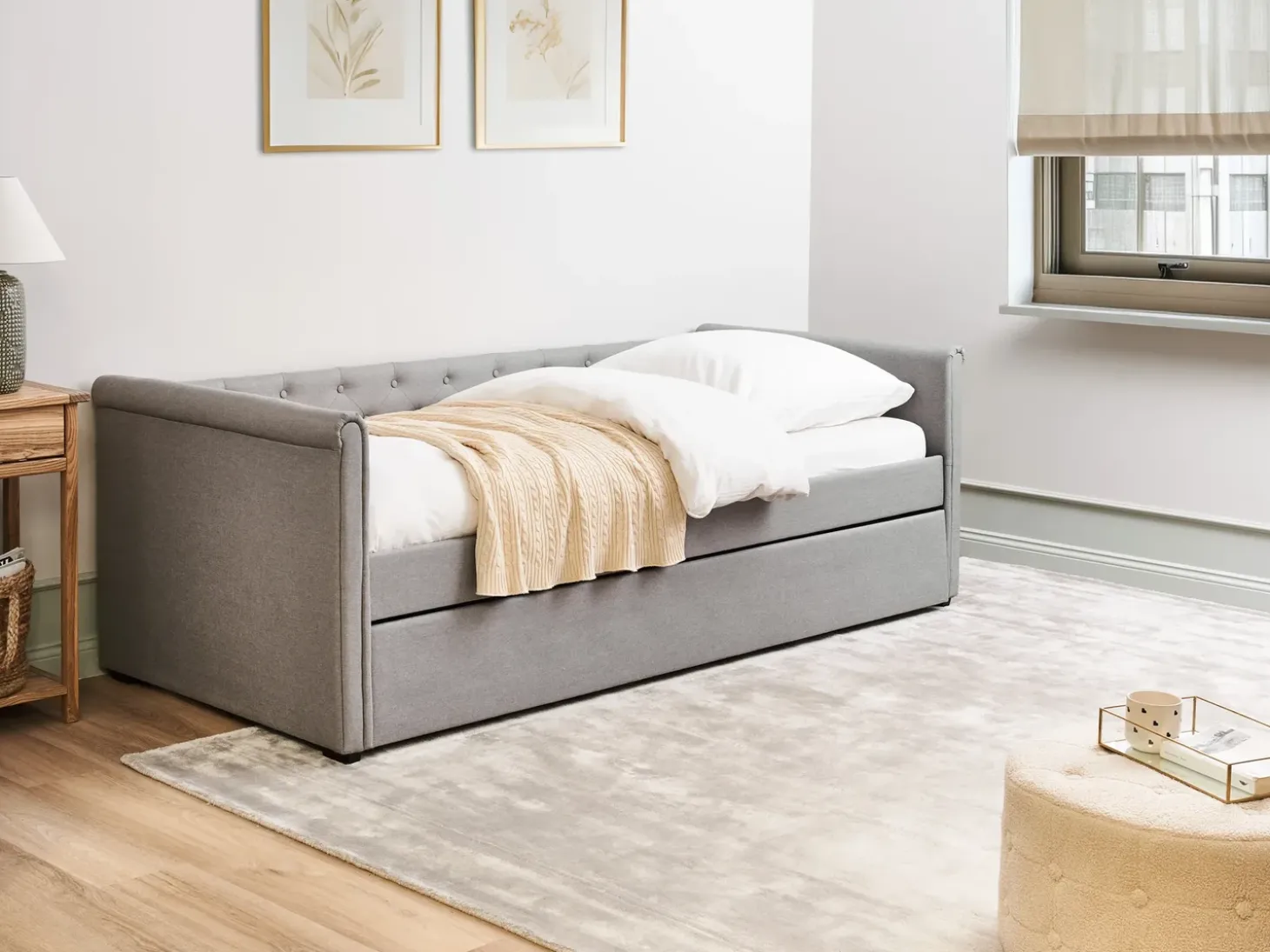 Sale Łóżko wysuwane LIBOURNE 90 x 200 cm Jasno Łóżka Wysuwane I Dzienne|Wszystkie Łóżka