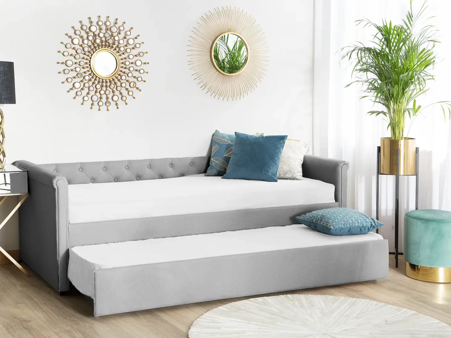 Outlet Łóżko wysuwane LIBOURNE 80 x 200 cm Jasno Łóżka Wysuwane I Dzienne|Wszystkie Łóżka