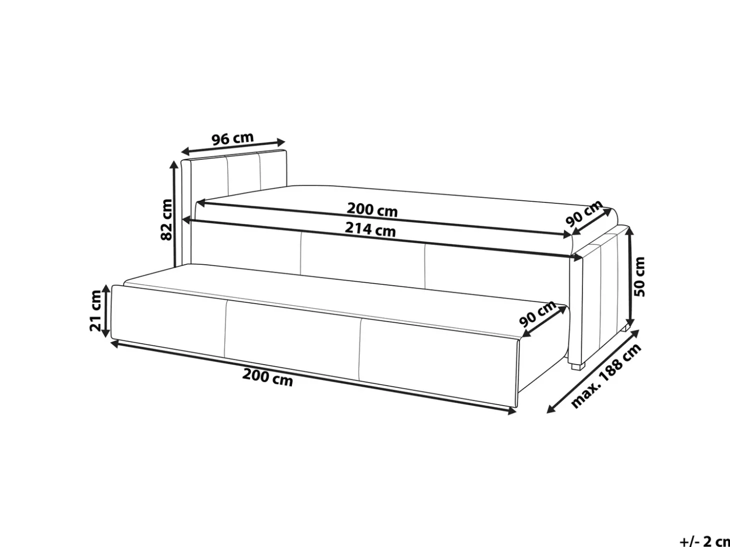 Online Łóżko wysuwane MARMANDE 90 x 200 cm Jasno Łóżka Wysuwane I Dzienne|Wszystkie Łóżka