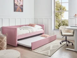 Discount Łóżko wysuwane Sztruks MIMIZAN 90 x 200 cm Dzieci Łóżka Wysuwane I Dzienne|Wszystkie Meble I Akcesoria Dziecięce