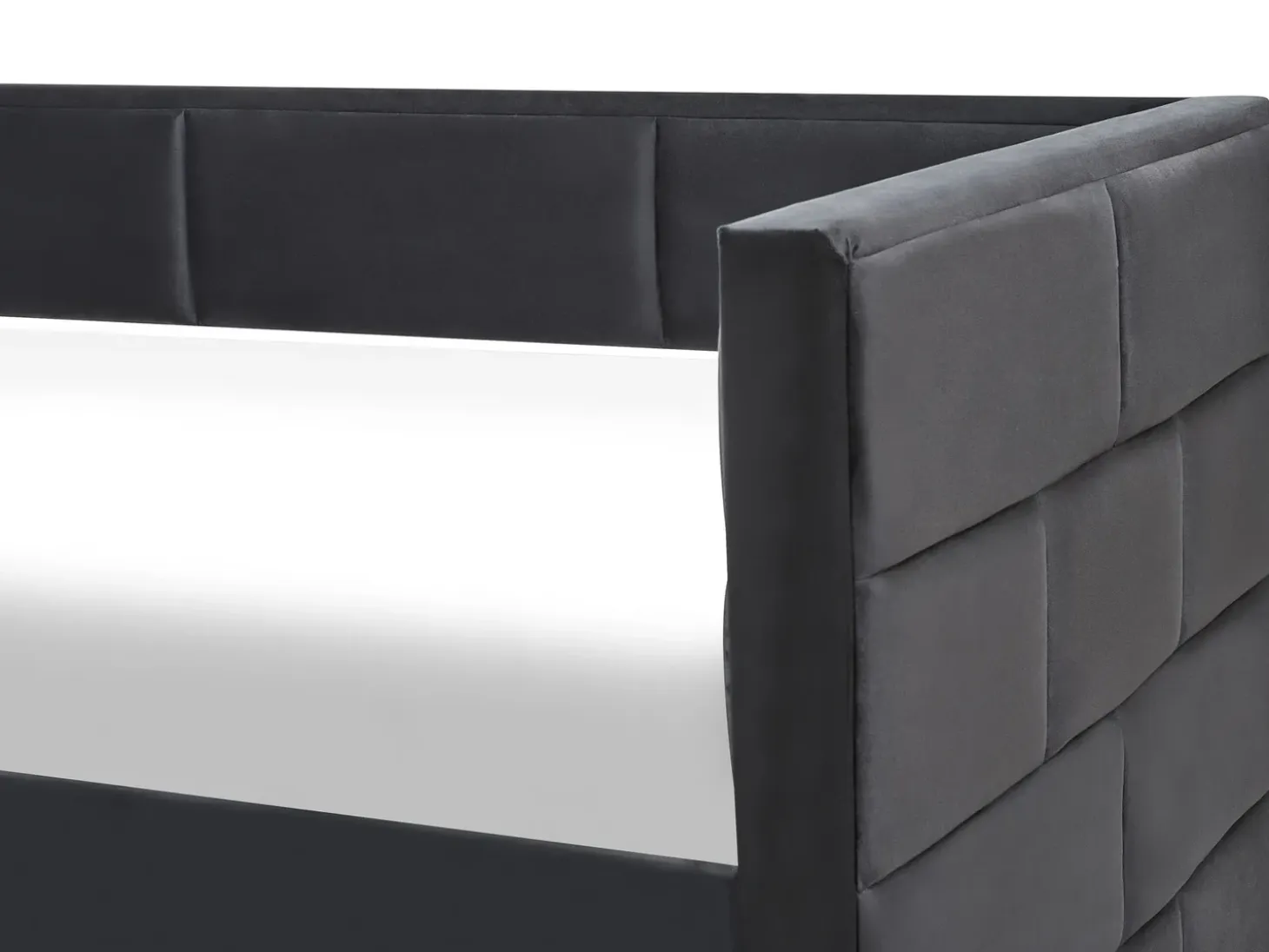 New Łóżko wysuwane Welur CHAVONNE 90 x 200 cm Łóżka Wysuwane I Dzienne|Wszystkie Łóżka