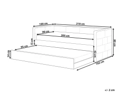 New Łóżko wysuwane Welur CHAVONNE 90 x 200 cm Łóżka Wysuwane I Dzienne|Wszystkie Łóżka