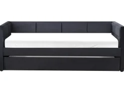New Łóżko wysuwane Welur CHAVONNE 90 x 200 cm Łóżka Wysuwane I Dzienne|Wszystkie Łóżka