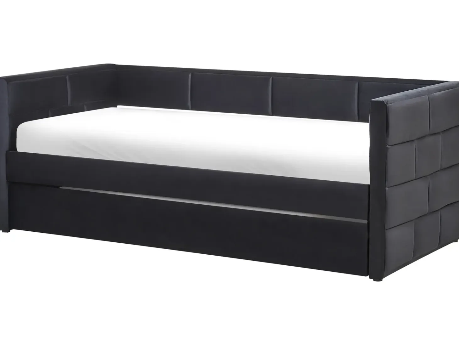 New Łóżko wysuwane Welur CHAVONNE 90 x 200 cm Łóżka Wysuwane I Dzienne|Wszystkie Łóżka