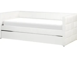 New Łóżko wysuwane Welur CHAVONNE 90 x 200 cm Złamana biel Łóżka Wysuwane I Dzienne|Wszystkie Łóżka