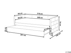 Discount Łóżko wysuwane Welur CHAVONNE 90 x 200 cm Jasno Dzieci Łóżka Wysuwane I Dzienne|Wszystkie Meble I Akcesoria Dziecięce
