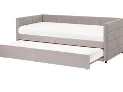 Discount Łóżko wysuwane Welur CHAVONNE 90 x 200 cm Jasno Dzieci Łóżka Wysuwane I Dzienne|Wszystkie Meble I Akcesoria Dziecięce