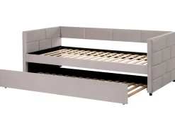 Discount Łóżko wysuwane Welur CHAVONNE 90 x 200 cm Jasno Dzieci Łóżka Wysuwane I Dzienne|Wszystkie Meble I Akcesoria Dziecięce