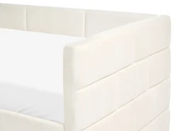 New Łóżko wysuwane Welur CHAVONNE 90 x 200 cm Złamana biel Łóżka Wysuwane I Dzienne|Wszystkie Łóżka