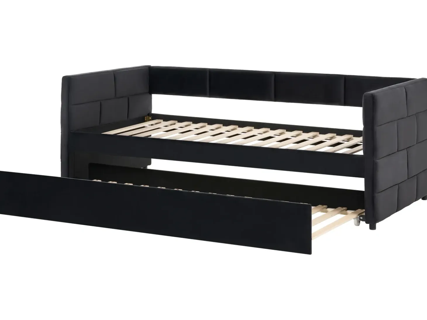 Outlet Łóżko wysuwane Welur CHAVONNE 90 x 200 cm Łóżka Wysuwane I Dzienne|Wszystkie Łóżka