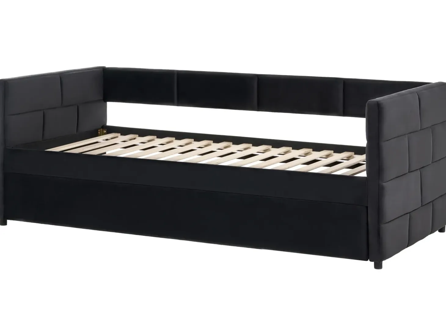 Outlet Łóżko wysuwane Welur CHAVONNE 90 x 200 cm Łóżka Wysuwane I Dzienne|Wszystkie Łóżka