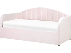New Łóżko wysuwane Welur EYBURIE 90 x 200 cm Pastelowy róż Dzieci Łóżka Wysuwane I Dzienne|Wszystkie Meble I Akcesoria Dziecięce