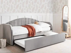 Sale Łóżko wysuwane Welur EYBURIE 90 x 200 cm Dzieci Łóżka Wysuwane I Dzienne|Wszystkie Meble I Akcesoria Dziecięce